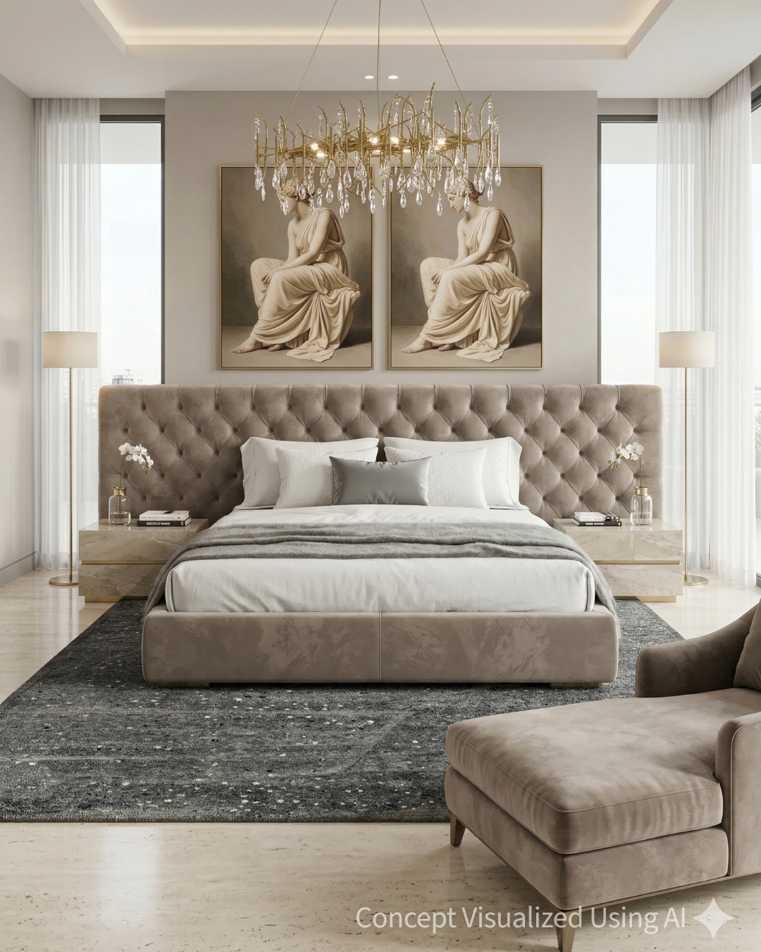 Artisan Harmony Grey Contemporary Knotted Rug for Bedroom