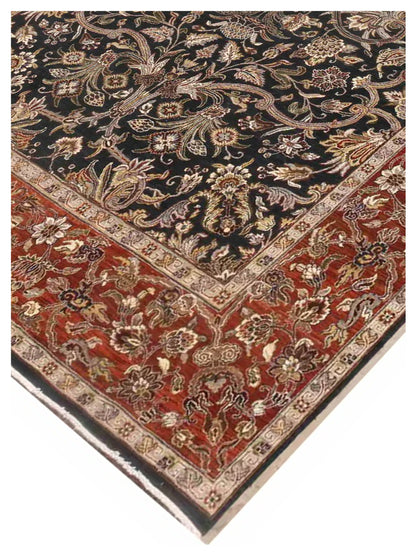 Limited Heywood HEY-203 Trible Navy Rusty Red Traditional Knotted Rug