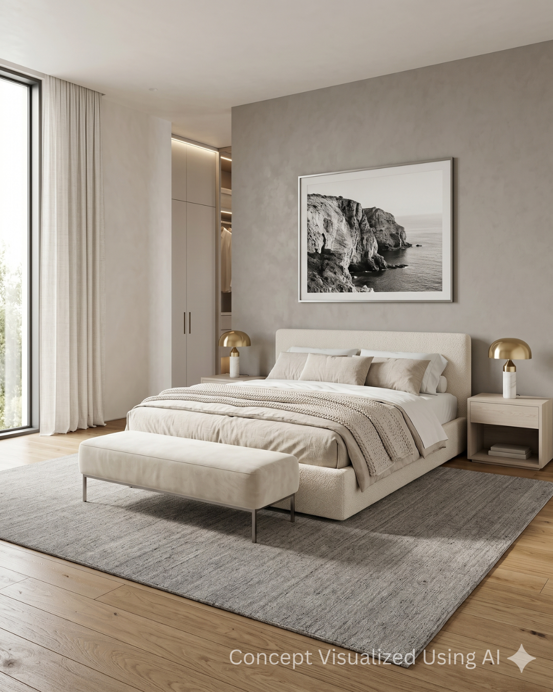 Artisan Texere Lt.Beige Modern Woven Rug for Bedroom
