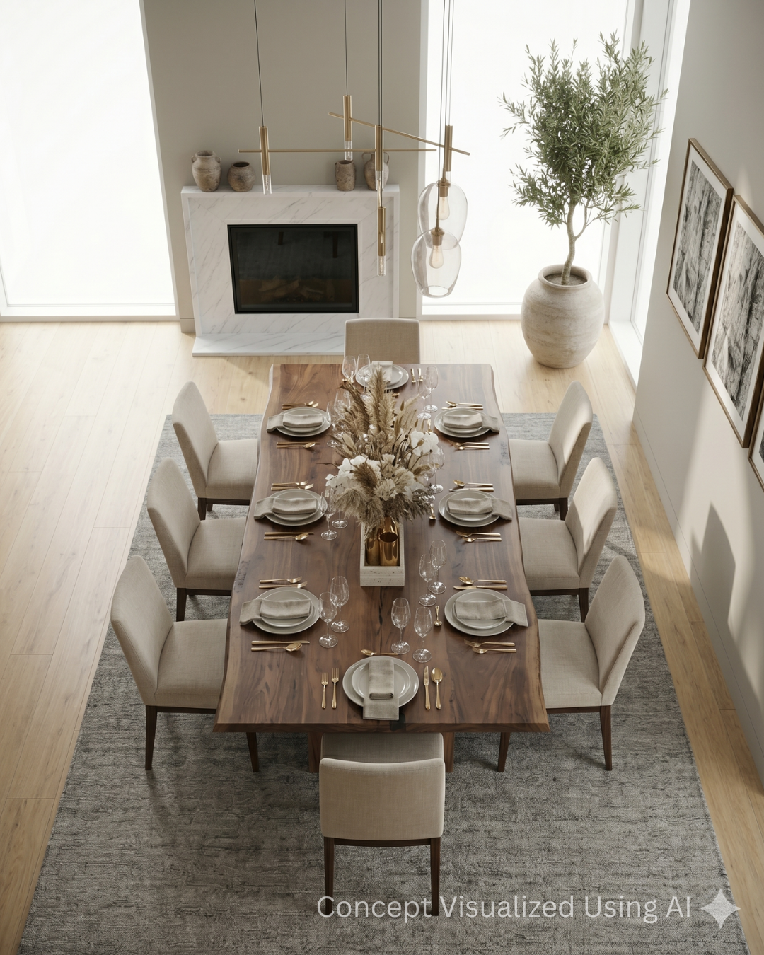 Artisan Texere Lt.Beige Modern Woven Rug  for Dining Room