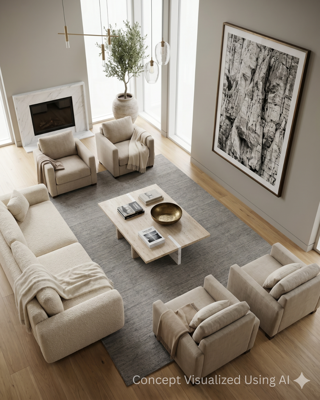 Artisan Texere Lt.Beige Modern Woven Rug fo Living Room