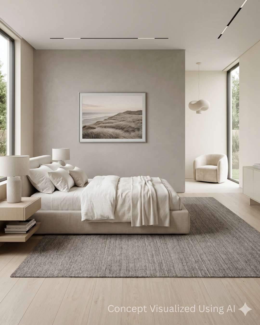 Artisan Texere Beige Transitional Woven Rug for Bedroom