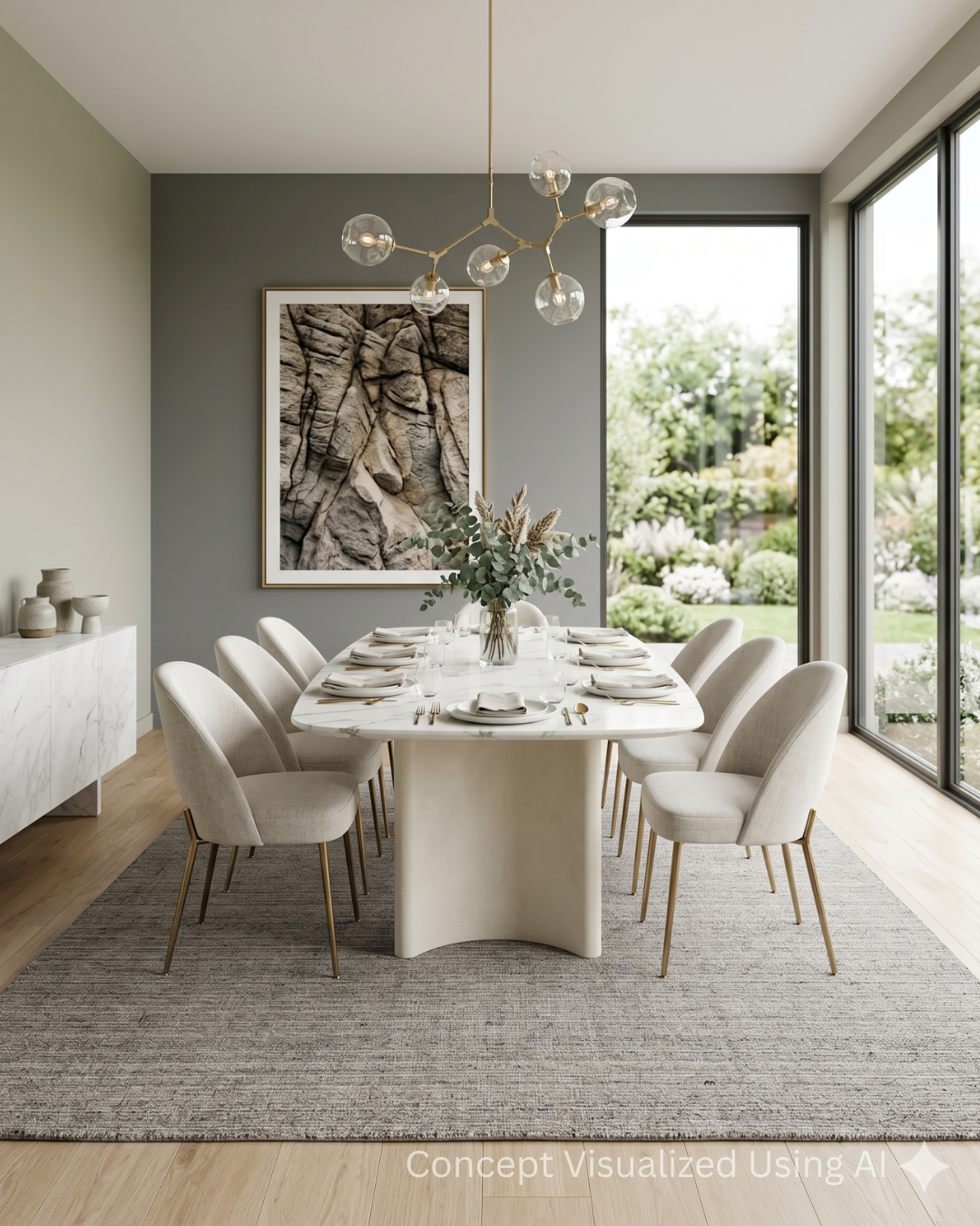 Artisan Texere Beige Transitional Woven Rug for Diningroom