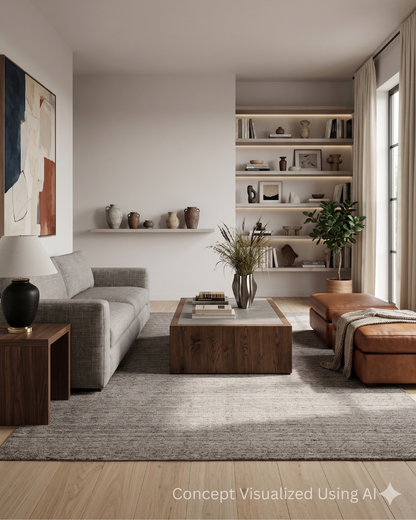 Artisan Texere Beige Transitional Woven Rug for Livingroom