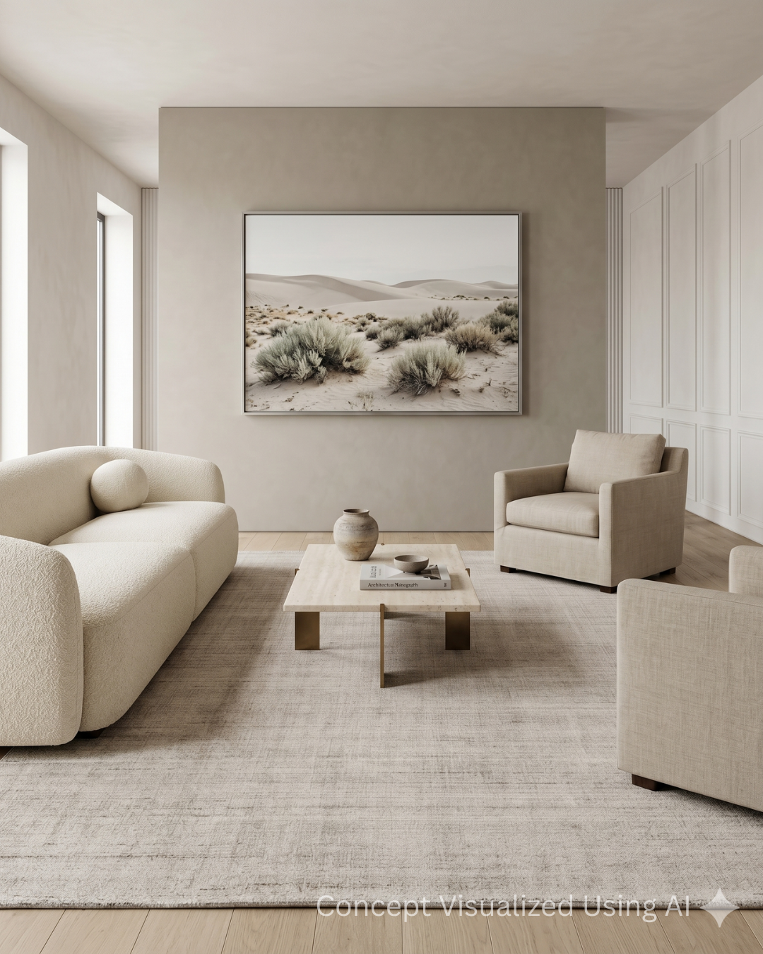 Artisan Texere Lt.Beige Transitional Woven Rug for Livingroom