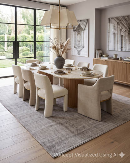 Artisan Texere Beige Transitional Woven Rug for Diningroom