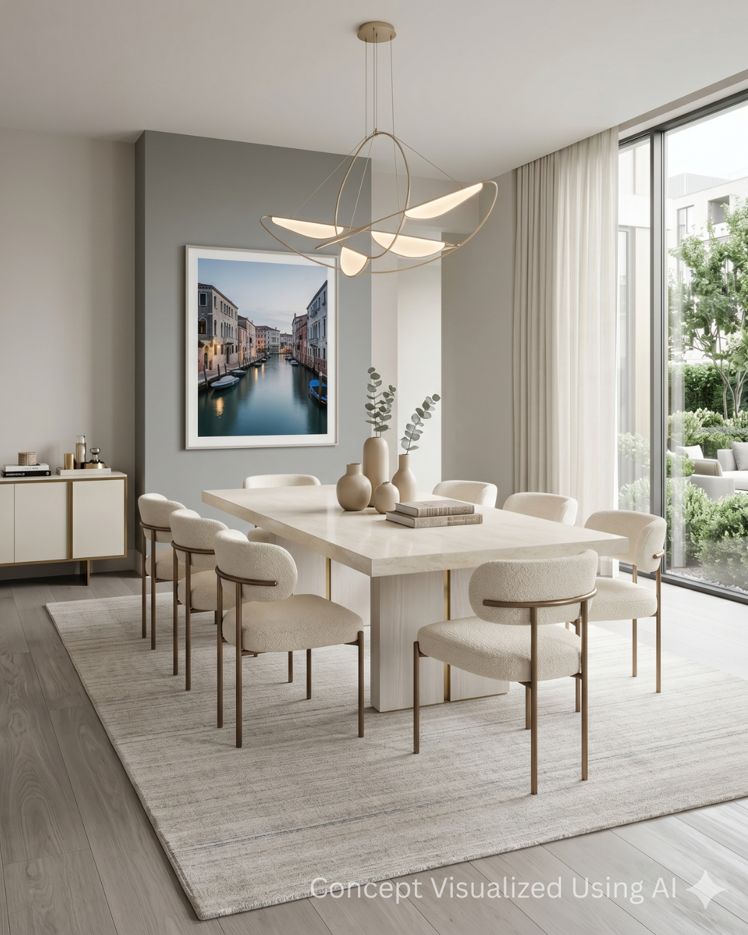 Artisan Texere White Transitional Woven Rug for Diningroom
