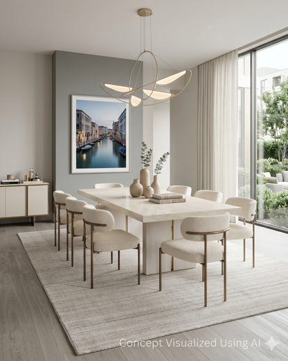 Artisan Texere White Transitional Woven Rug for Diningroom