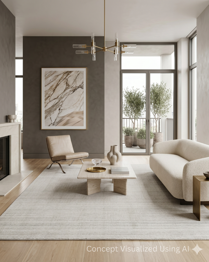 Artisan Texere White Transitional Woven Rug for Livingroom