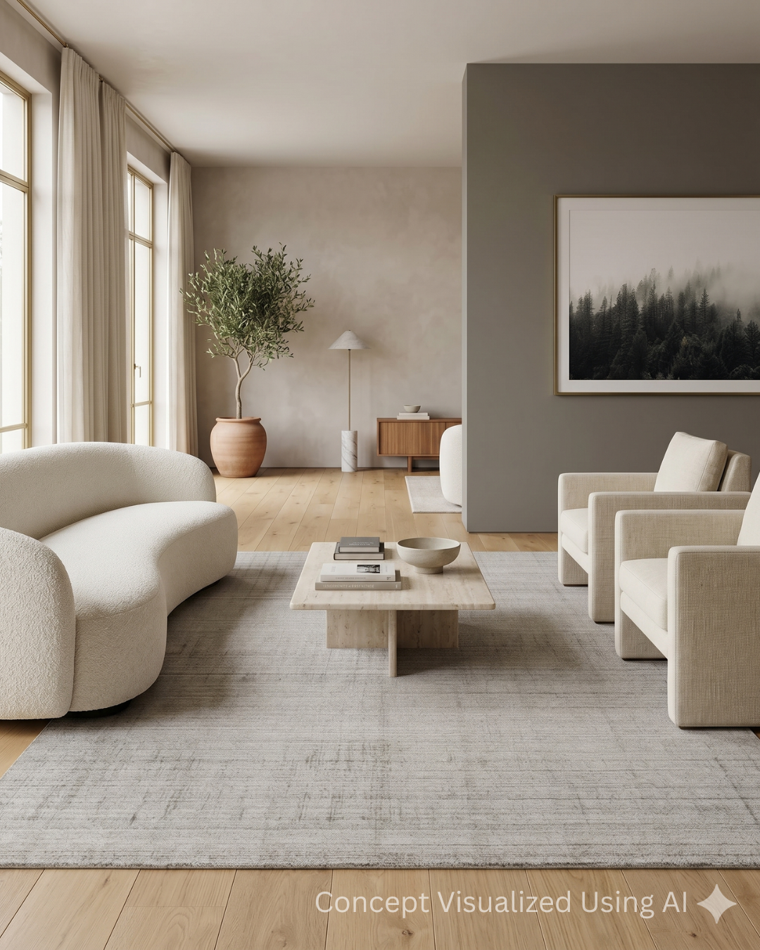 Artisan Texere Lt.Grey Transitional Woven Rug for Livingroom