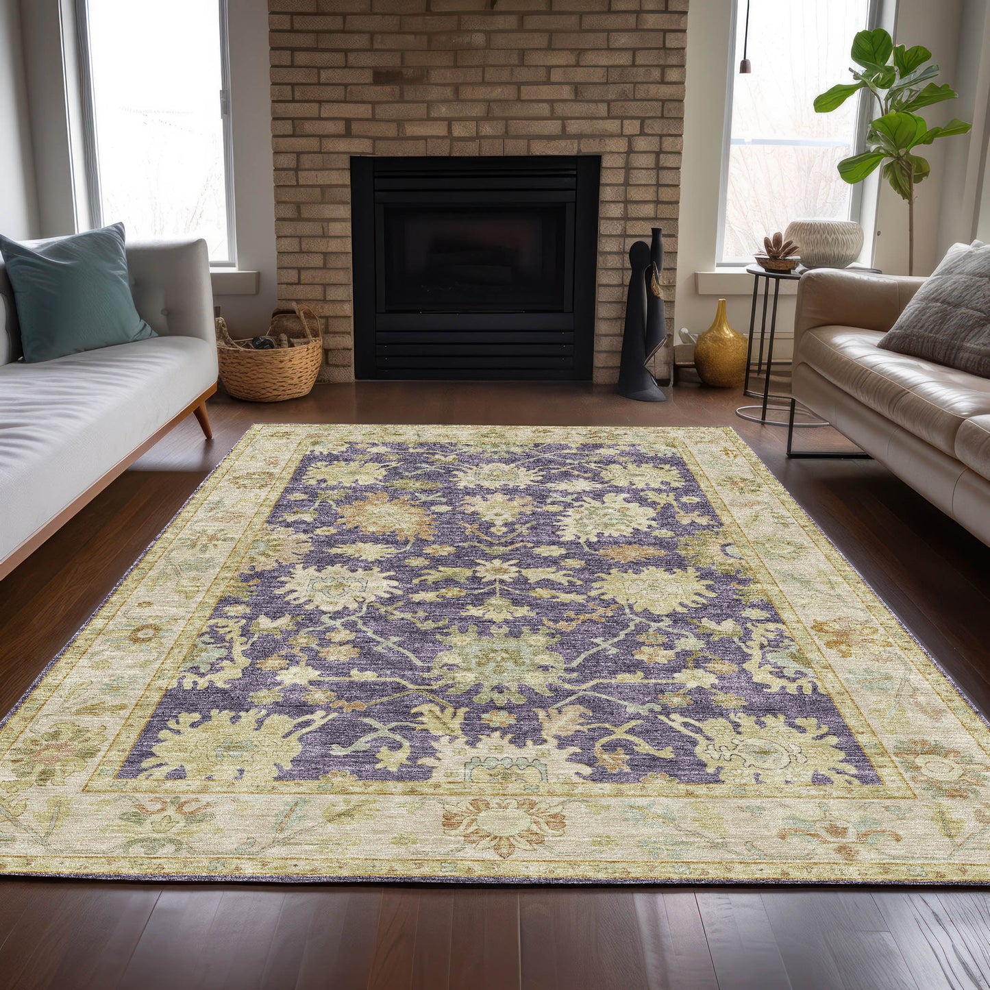 Dalyn Rugs Hatay  Eggplant  traditional