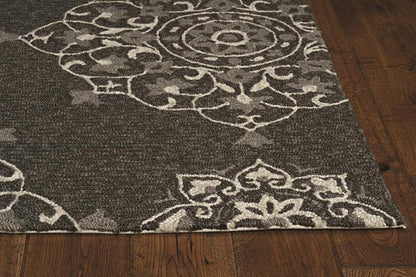 Kas Harbor 4207 Charcoal Indoor/Outdoor Hand Hooked Rug