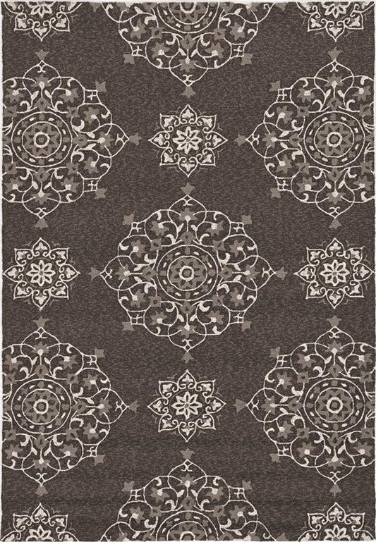 Kas Harbor 4207 Charcoal Indoor/Outdoor Hand Hooked Rug