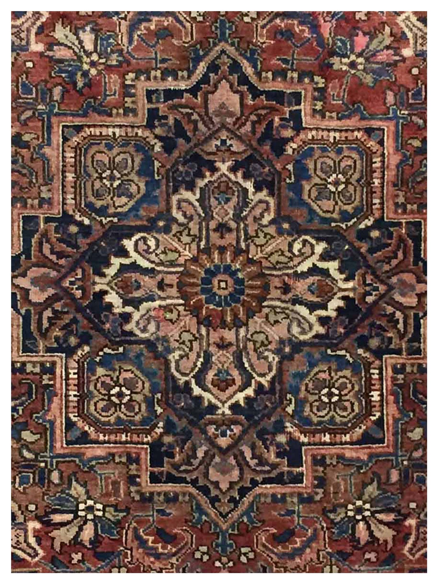 Artisan Annette  Rust Navy Antique Knotted Rug