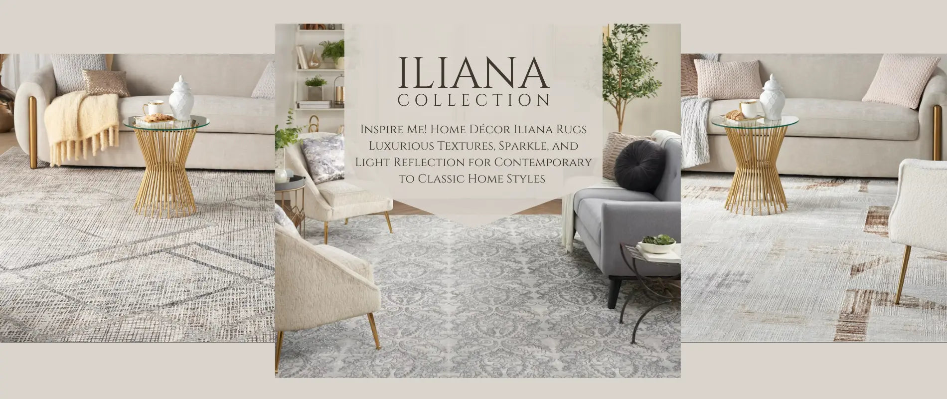 Luxurious Iliana Area Rugs with Sparkle and Soft Texture in Neutral Hues for Modern Home Decor