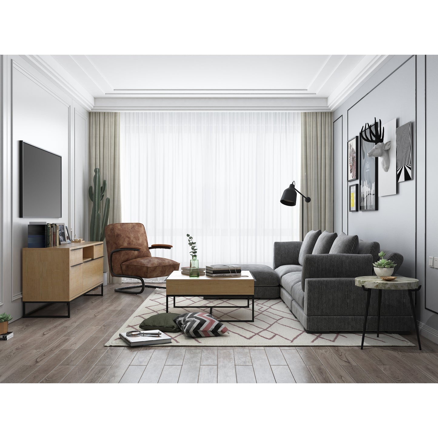 Moes Home Accent Tables Brinley Brown Contemporary Furniture