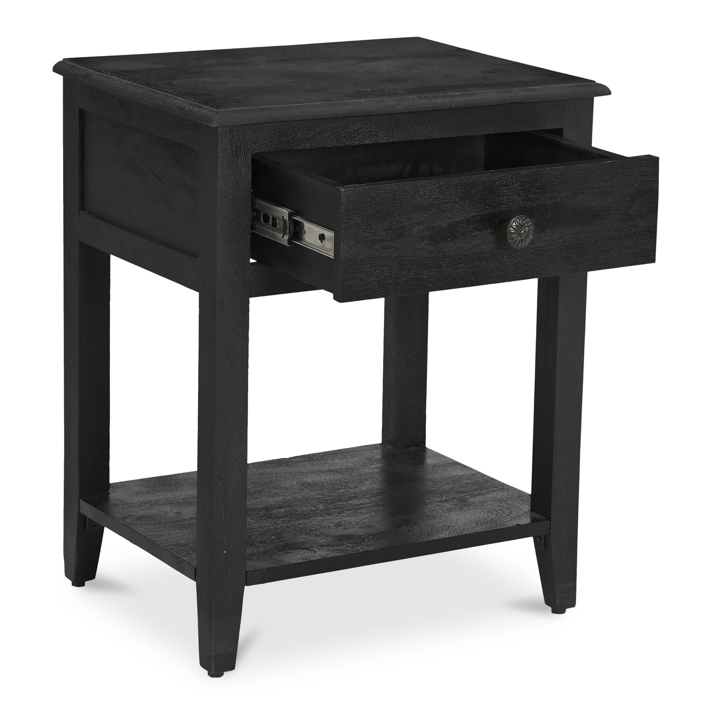 Moes Home Nightstands CORRINE Black Rustic Furniture Rug