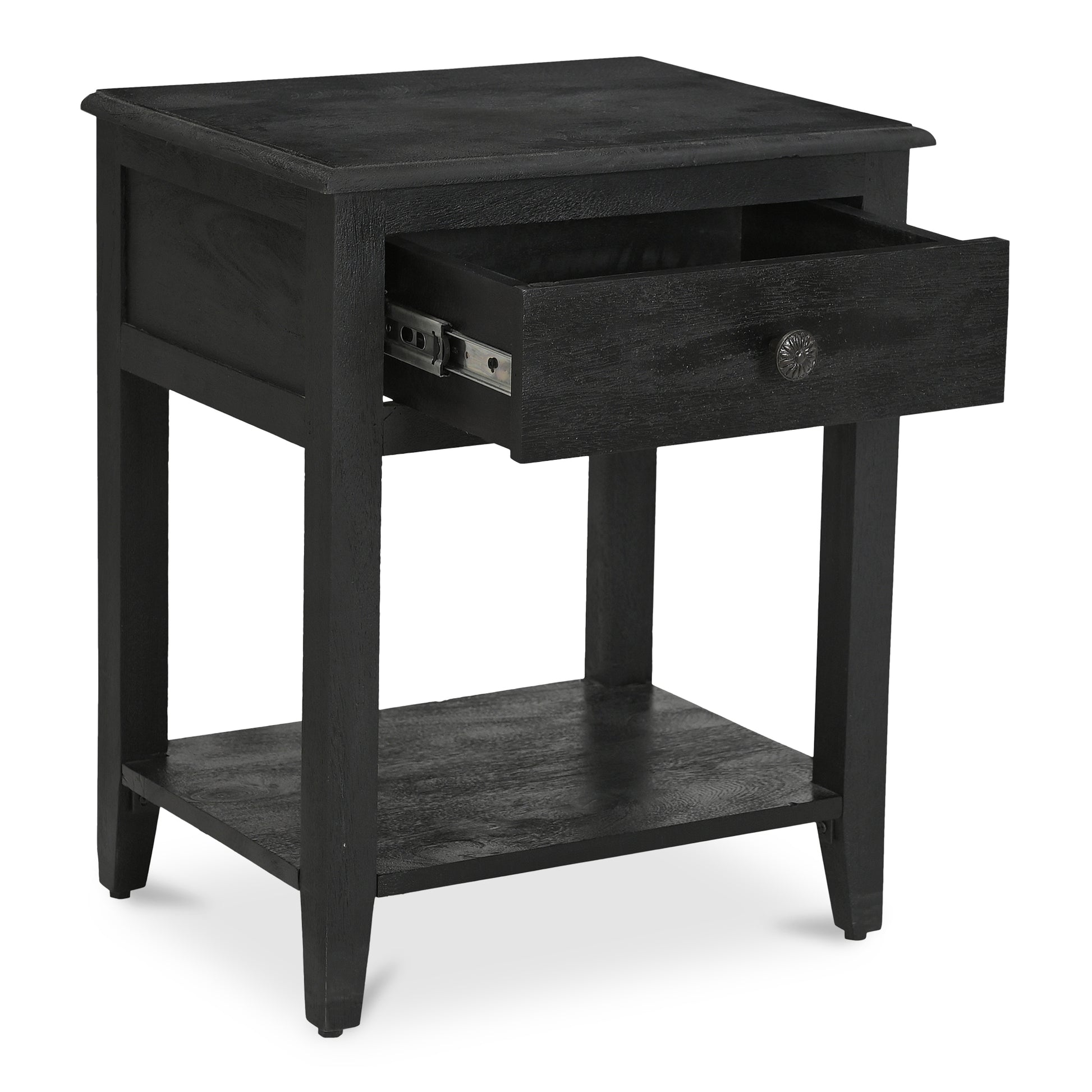 Moes Home Nightstands CORRINE Black Rustic Furniture Rug
