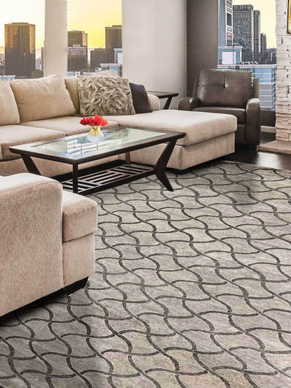 Artisan Toni Silver Transitional Knotted Rug - Rugs - Artisan - Atlanta Designer Rugs