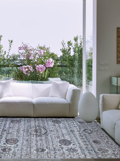 Artisan Odessa BlackishGrey Ivory Transitional Knotted Rug - Rugs - Artisan - Atlanta Designer Rugs