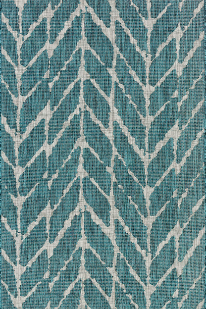 Loloi Isle  Teal Grey Indoor/Outdoor