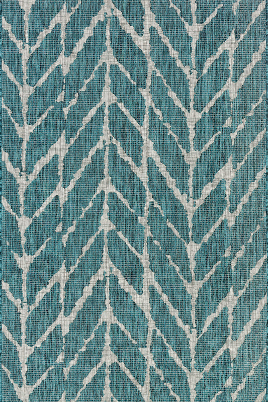 Loloi Isle  Teal Grey Indoor/Outdoor
