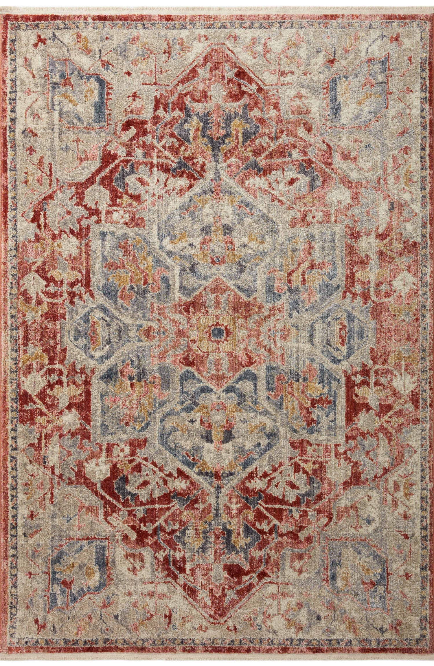 Magnolia Home by Joanna Gaines x Loloi Janey  Garnet Multi Transitional