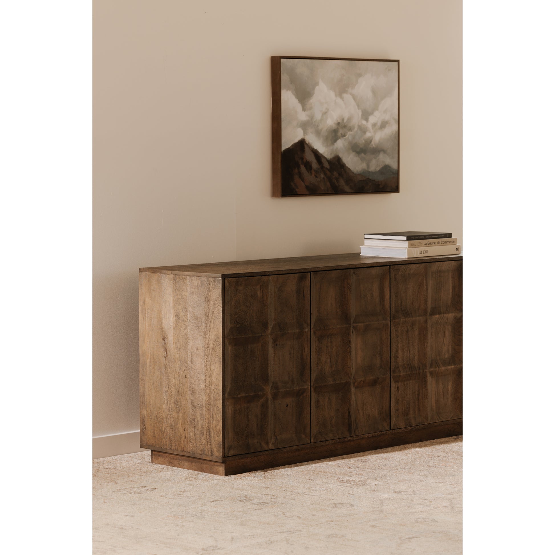 Moes Home Sideboards Bowen Brown Contemporary Furniture Rug