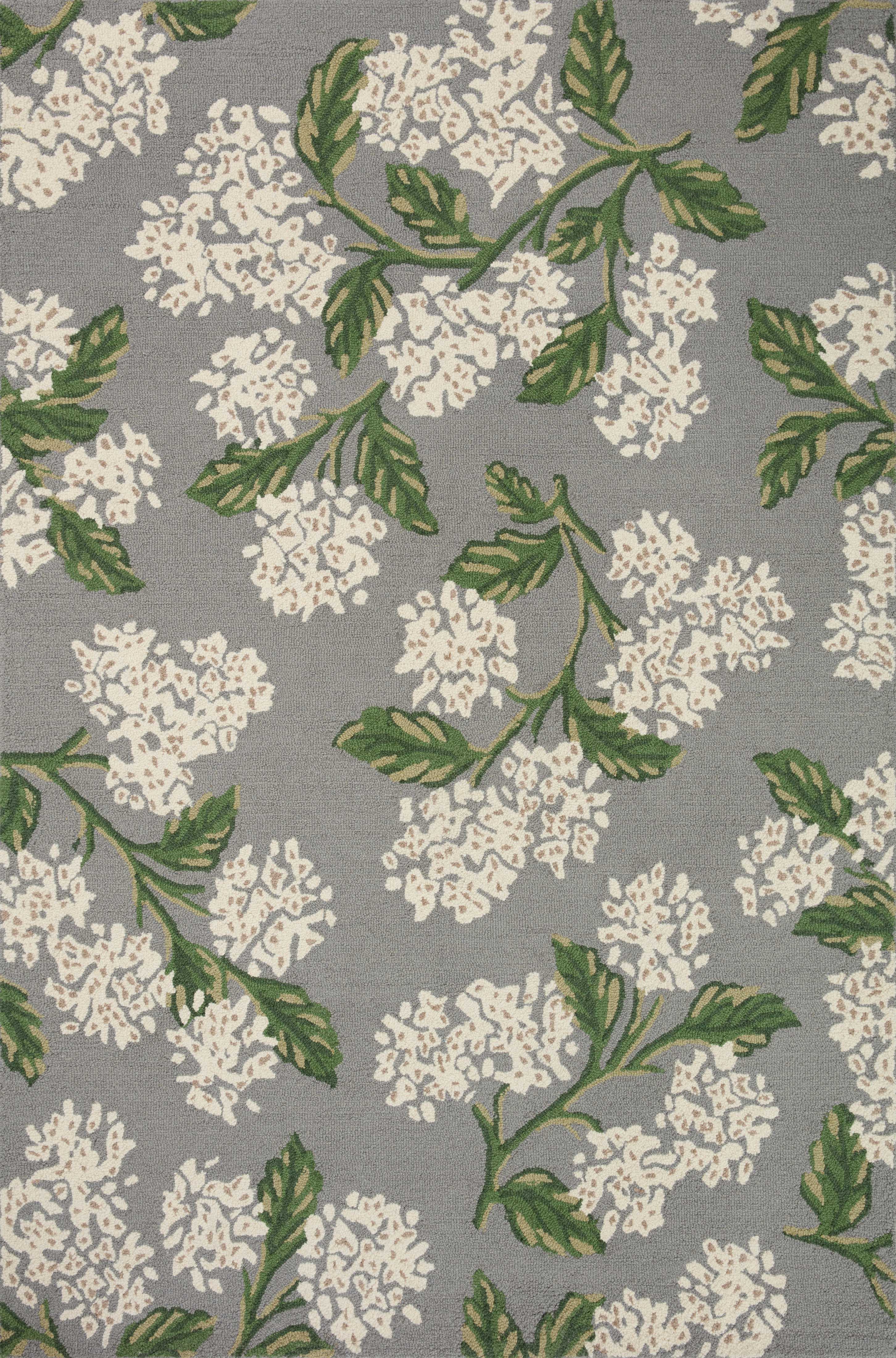Rifle Paper Co. x Loloi Joie JOI-04 Grey Contemporary Hooked Rug ...
