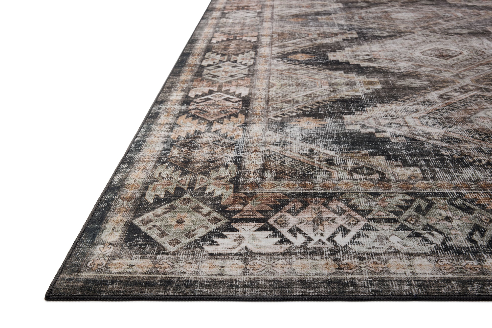 Amber Lewis x Loloi Josie   Ink Earth Machine Washable