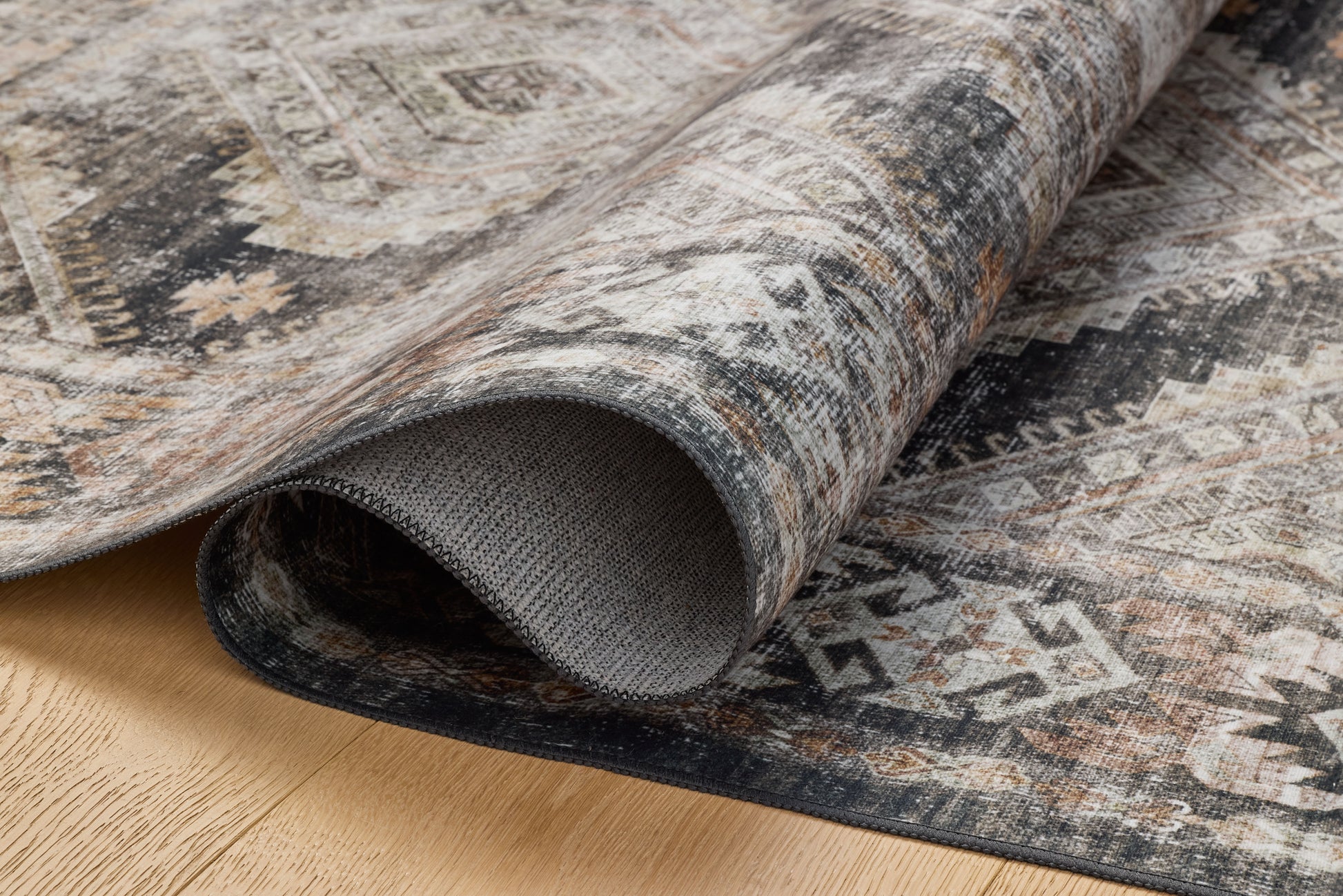 Amber Lewis x Loloi Josie   Ink Earth Machine Washable