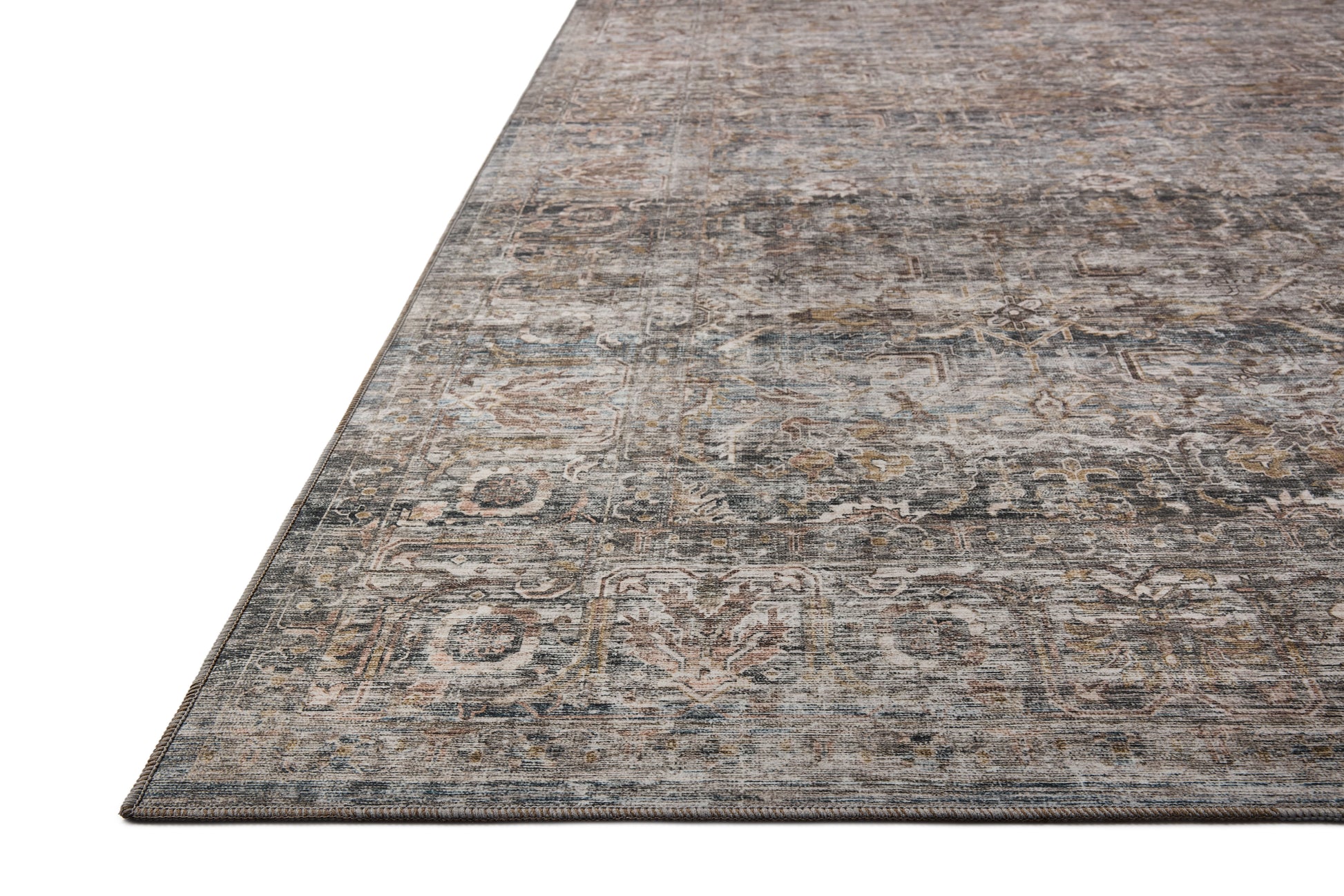 Amber Lewis x Loloi Josie   Dove Gold Machine Washable