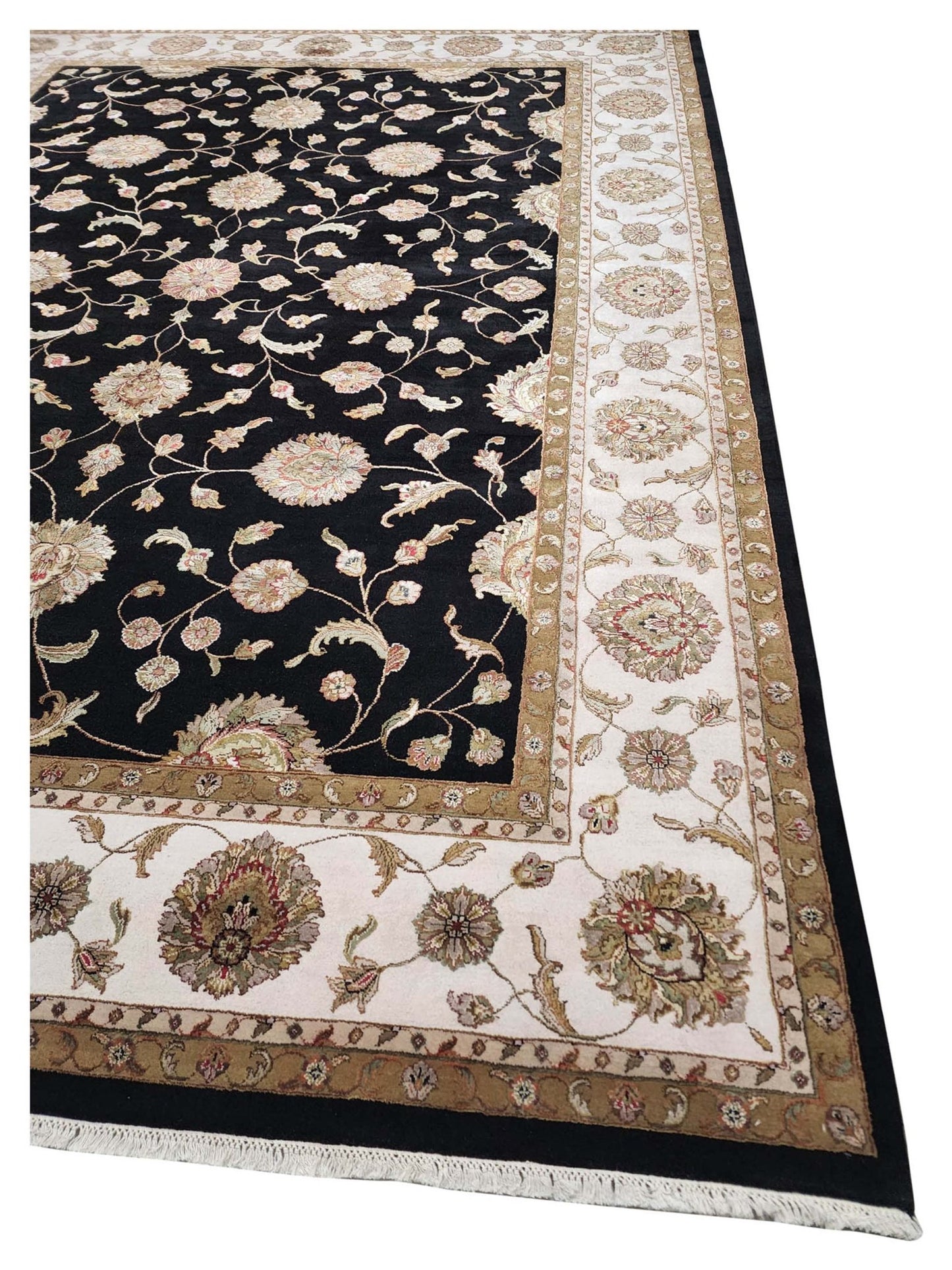 Artisan Winona Black Ivory Traditional Knotted Rug - Rugs - Artisan - Atlanta Designer Rugs
