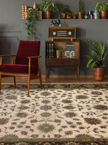 Artisan Winona Ivory Brown Traditional Knotted Rug - Rugs - Artisan - Atlanta Designer Rugs