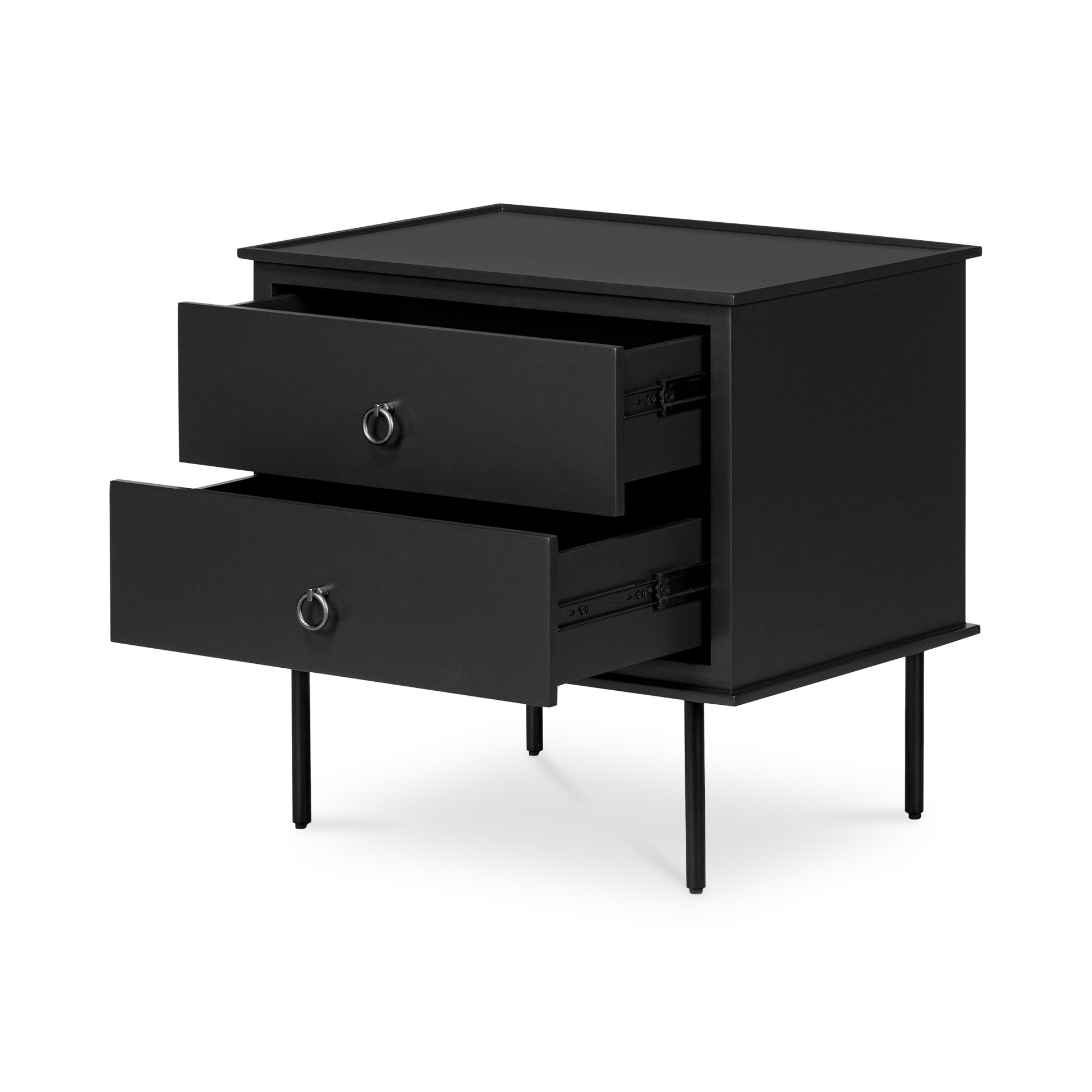 Moes Home Nightstands REAGAN Black Contemporary Furniture Rug