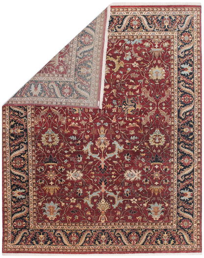 Anjani Carpets Hazi Zalili Jaipur 14 Red Black Persian Hand Knotted Rugs