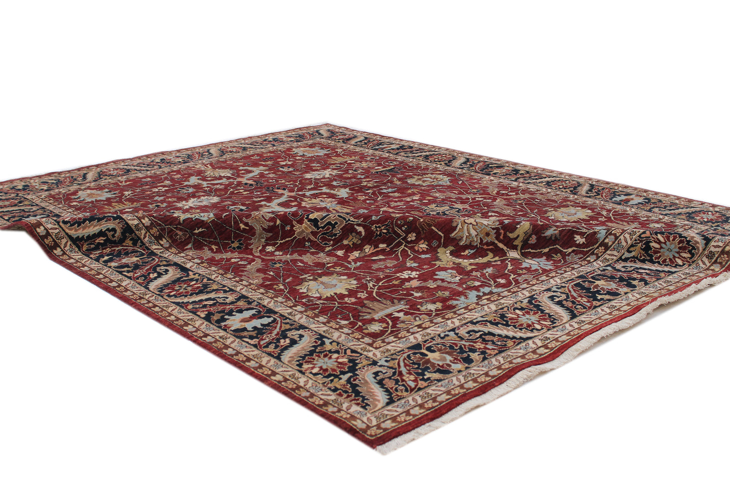 Anjani Carpets Hazi Zalili Jaipur 14 Red Black Persian Hand Knotted Rugs
