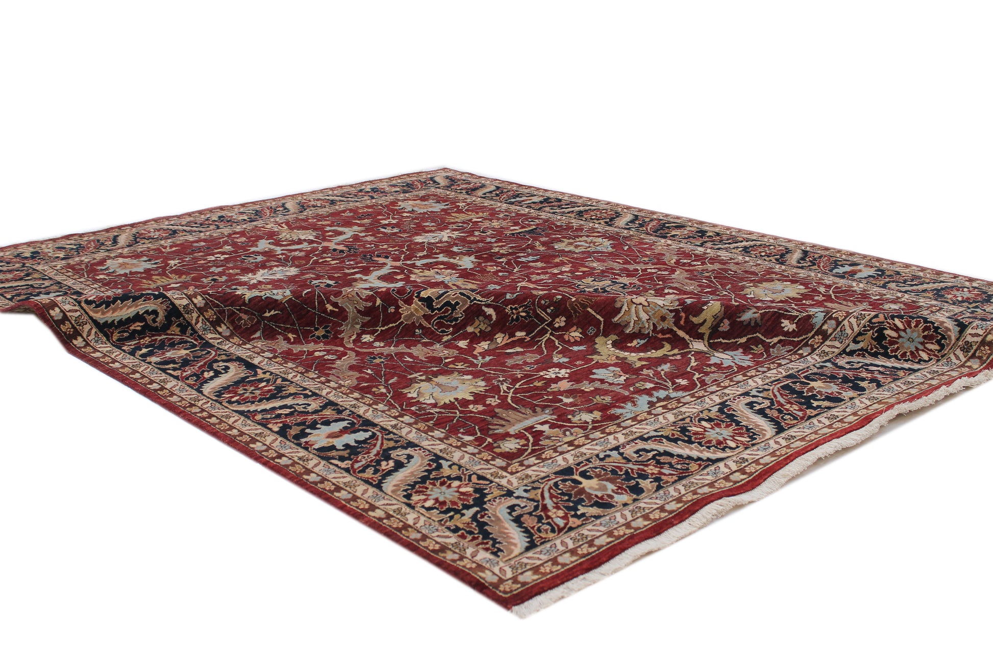 Anjani Carpets Hazi Zalili Jaipur 14 Red Black Persian Hand Knotted Rugs