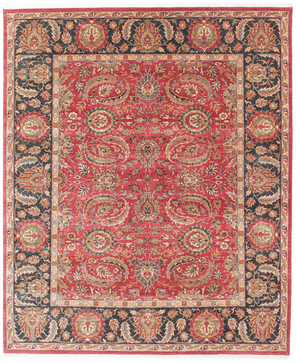 Anjani Carpets Hazi Zalili Jaipur 16 Red Black Persian Hand Knotted Rugs