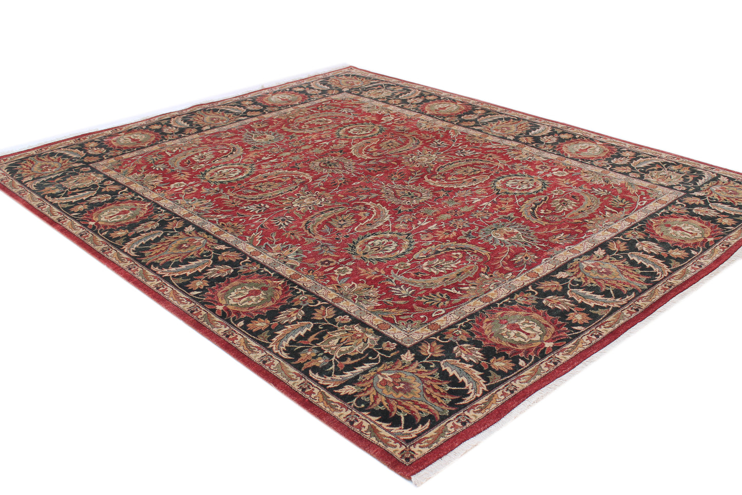 Anjani Carpets Hazi Zalili Jaipur 16 Red Black Persian Hand Knotted Rugs