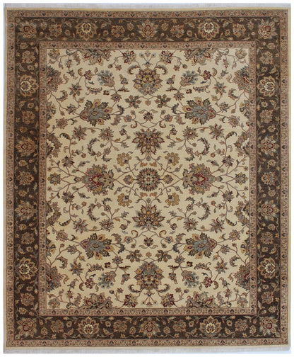 Anjani Carpets Jaipur Jaipur 19 Beige Brown Persian Hand Knotted Rugs