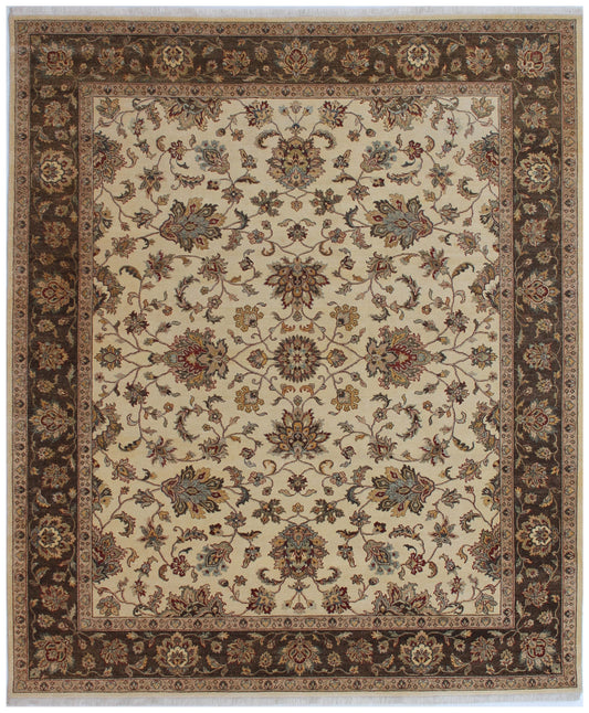 Anjani Carpets Jaipur Jaipur 19 Beige Brown Persian Hand Knotted Rugs