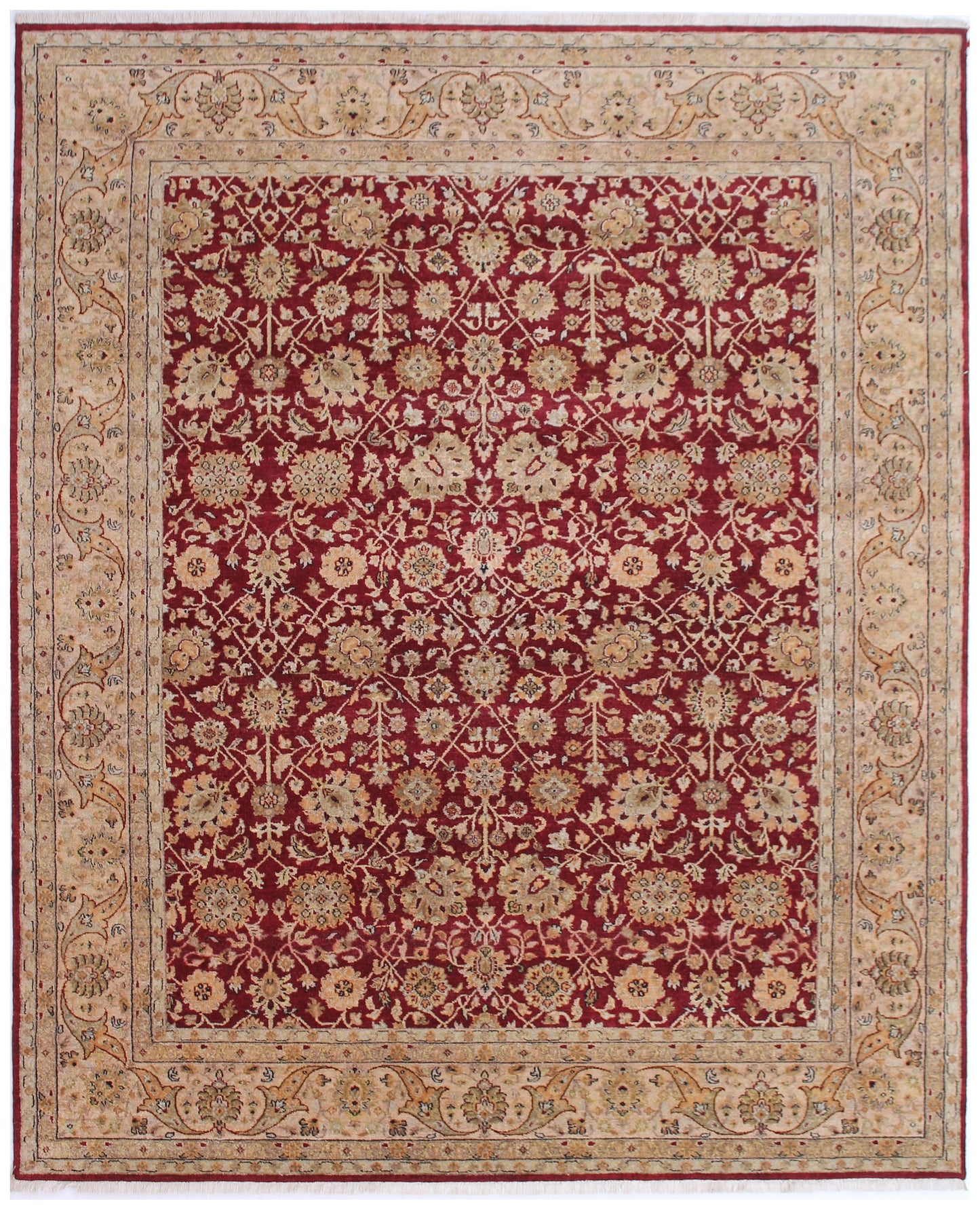 Anjani Carpets Hazi Zalili Jaipur 20 Red Gold Persian Hand Knotted Rugs