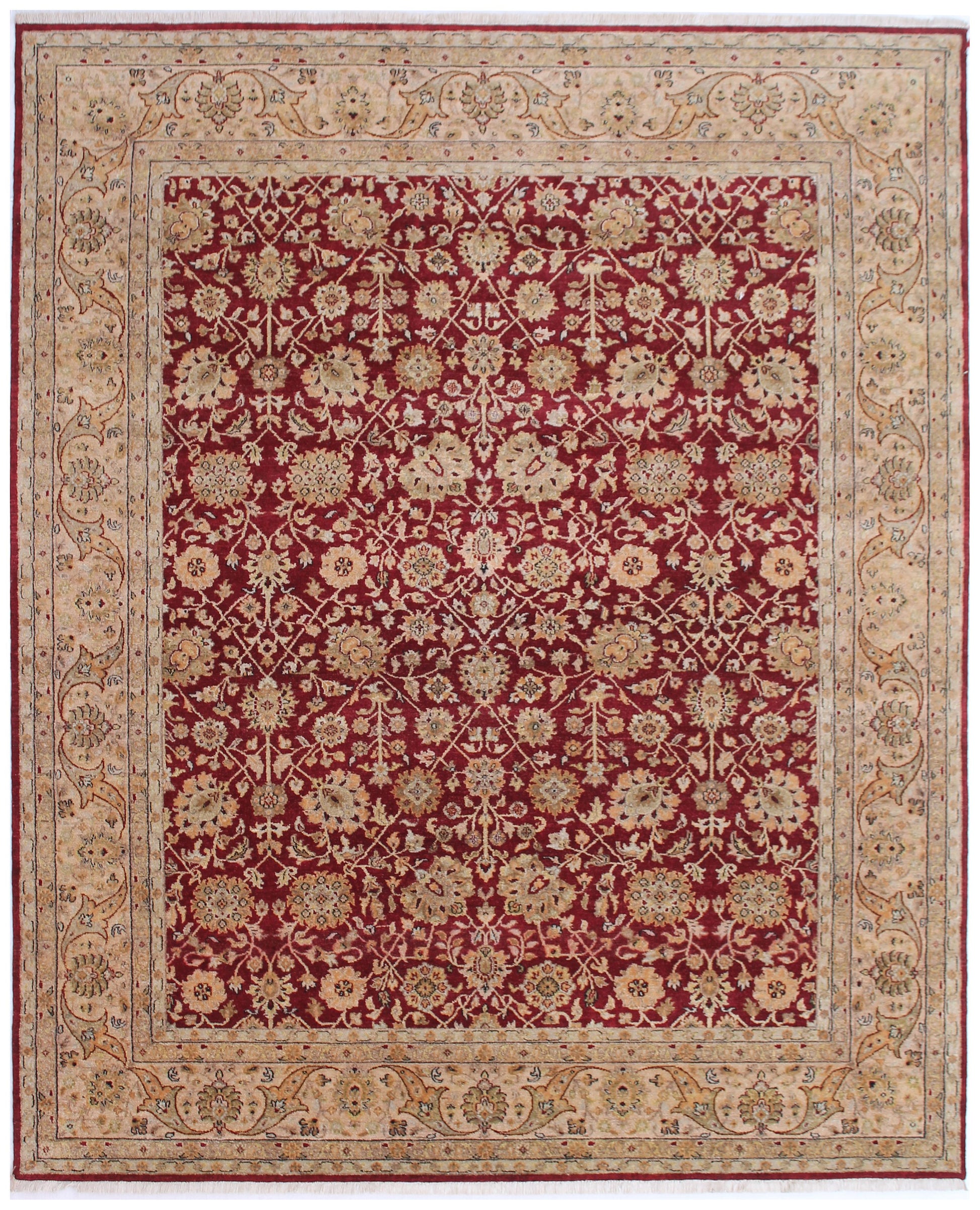 Anjani Carpets Hazi Zalili Jaipur 20 Red Gold Persian Hand Knotted Rugs