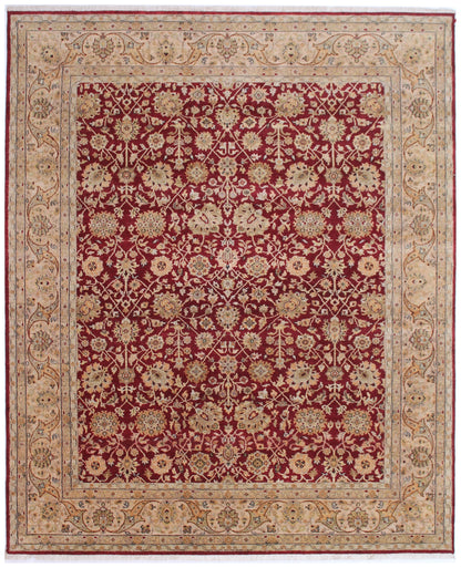 Anjani Carpets Hazi Zalili Jaipur 20 Red Gold Persian Hand Knotted Rugs