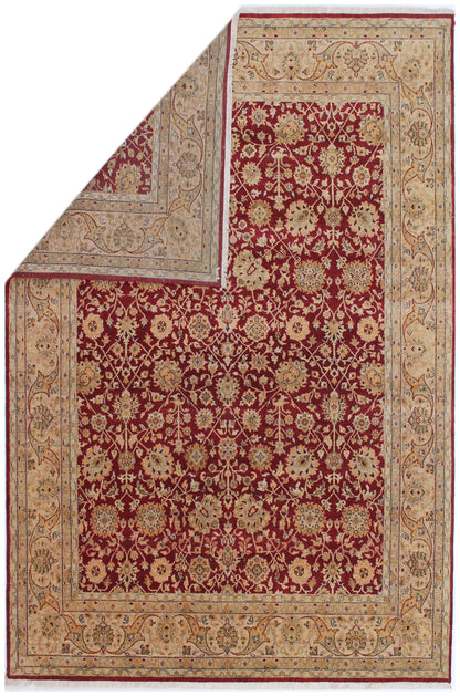 Anjani Carpets Hazi Zalili Jaipur 20 Red Gold Persian Hand Knotted Rugs
