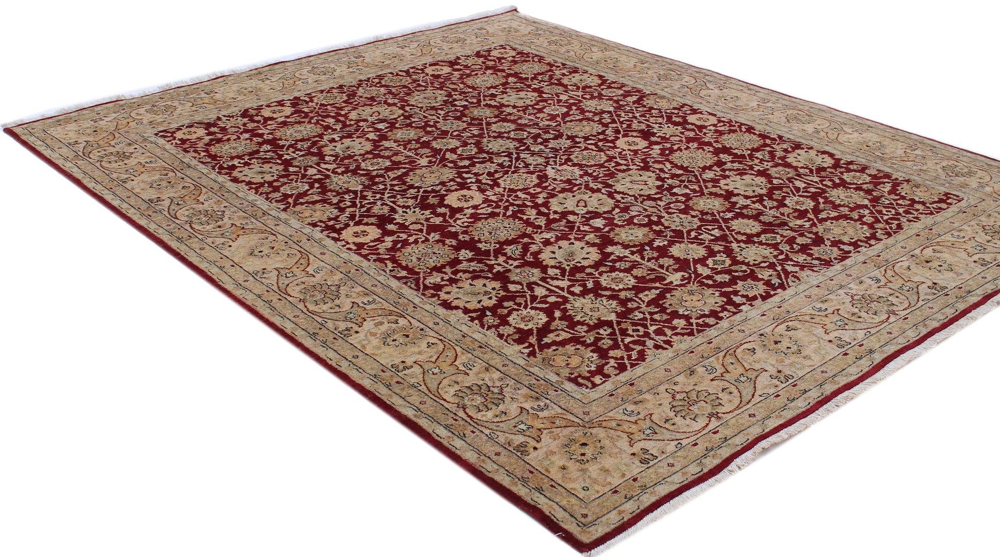 Anjani Carpets Hazi Zalili Jaipur 20 Red Gold Persian Hand Knotted Rugs