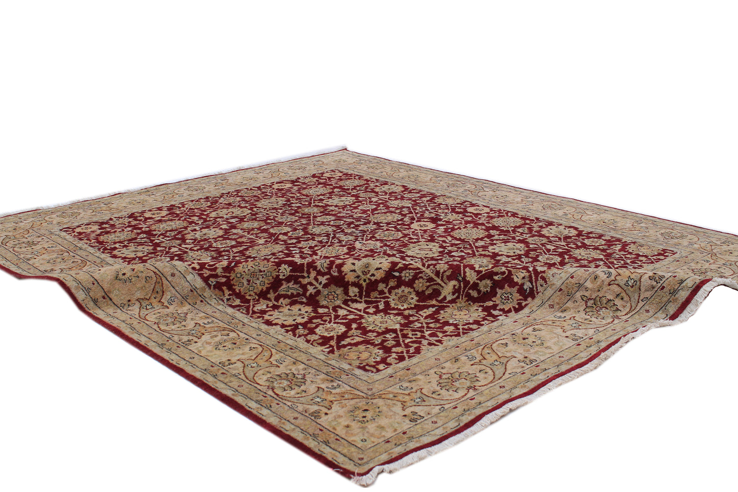 Anjani Carpets Hazi Zalili Jaipur 20 Red Gold Persian Hand Knotted Rugs