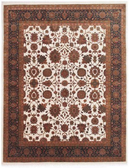 Anjani Carpets Jaipur Jaipur 21 Ivory Blue Persian Hand Knotted Rugs