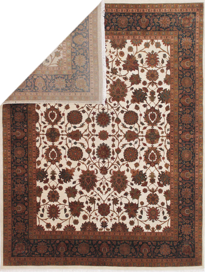 Anjani Carpets Jaipur Jaipur 21 Ivory Blue Persian Hand Knotted Rugs